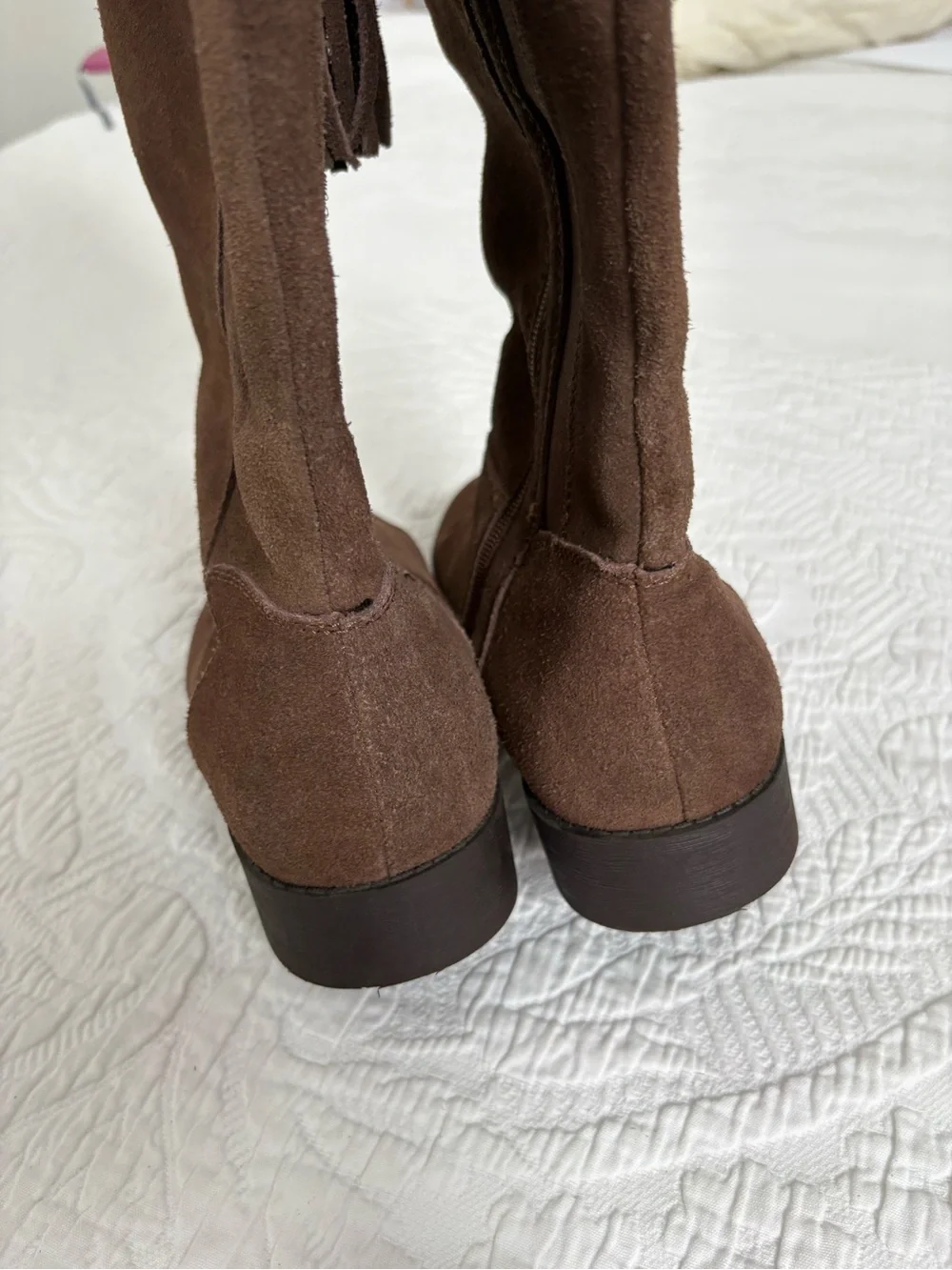 Torrid Women’s Tall Suede Lace-Back Riding Boots Brown over the knee 9W wide